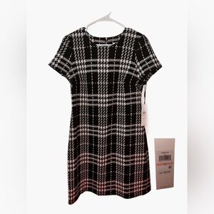 Women's size 10 houndstooth dress- black and white! Calvin Klein